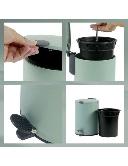 Poubelle Salle de Bain - Mats - 3L - Vert  Pastel