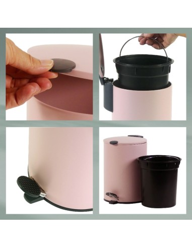 Poubelle Salle de Bain - Mats - 3L - Rose Pastel