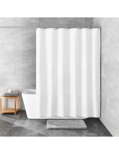 Rideau de douche Textile - Blanc - 180x200cm - Kleine Wolke