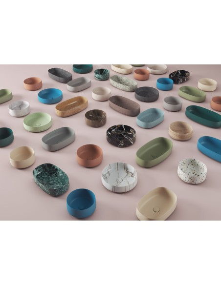 Vasque à poser - Cognac - 42cm - Pierre 6 Finitions