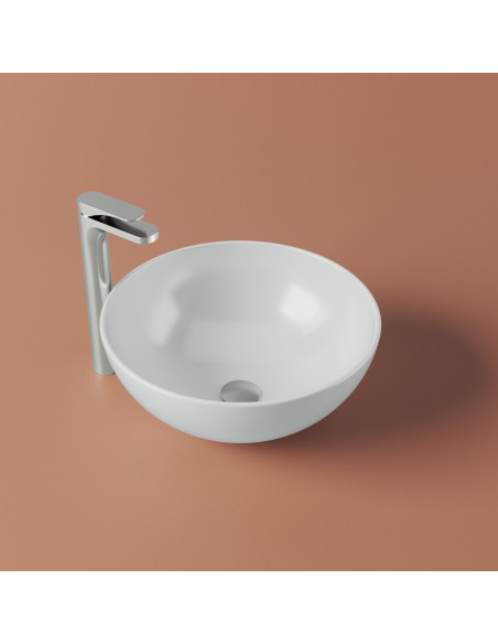 Vasque à poser - Ciotola ronde 46cm - Blanc brillant