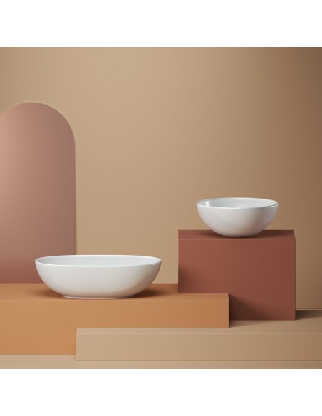 Vasque à poser - Ciotola ovale 70cm - Blanc brillant