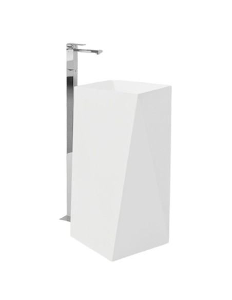 Lavabo colonne - Sharp - en Livingtec - Blanc Glossy