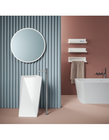 Lavabo colonne - Sharp - en Livingtec - Blanc...