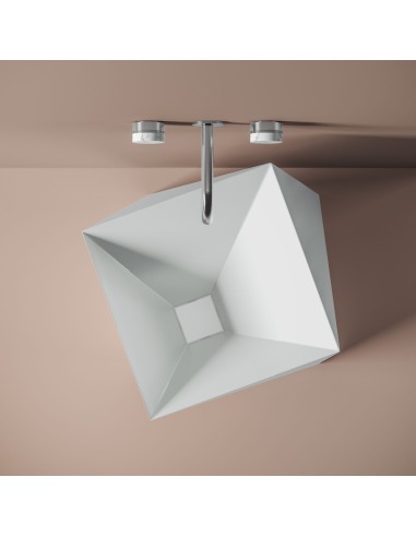 Lavabo colonne - Sharp - en Livingtec - Blanc...