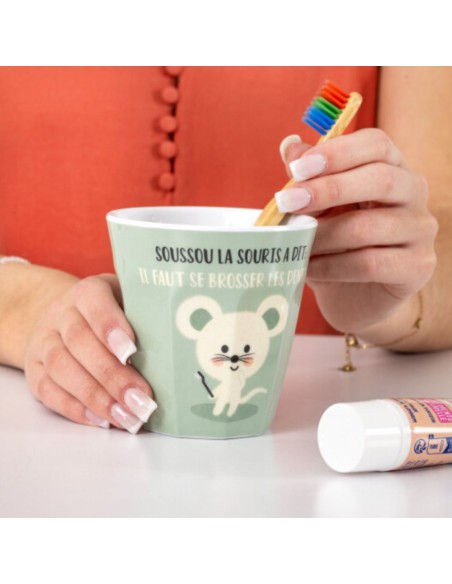 Gobelet Verre à dent - Soussou la souris - Derrière la Porte