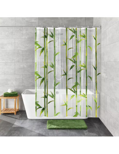 Rideau de Douche - Bambou - PEVA sans PVC -...