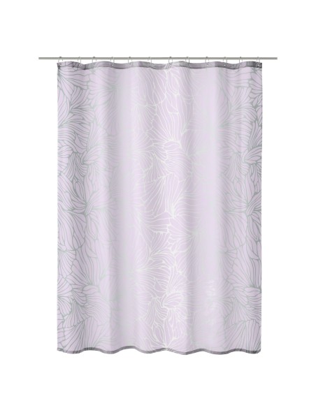 Rideau de douche violet lavande motif fleur