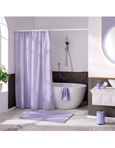Rideau de douche violet lavande motif fleur 2