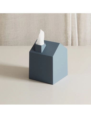 Boite à mouchoirs carrée - Casa - Bleu ardoise