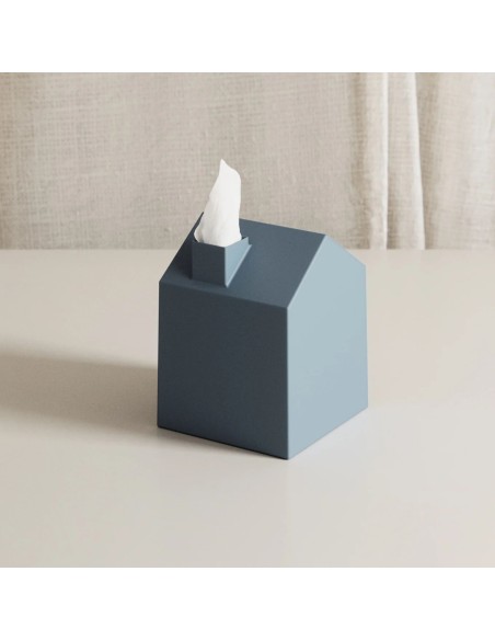 Boite à mouchoirs carrée - Casa - Bleu ardoise