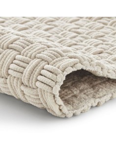 Tapis fait main Beige soie tressé Kleine Wolke Grand format 2