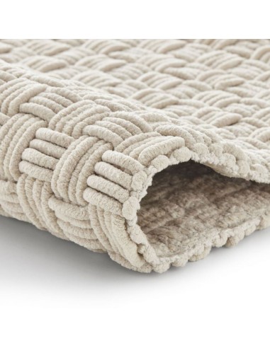 Tapis de Bain - Fait Main - Matino Beige Soie -...