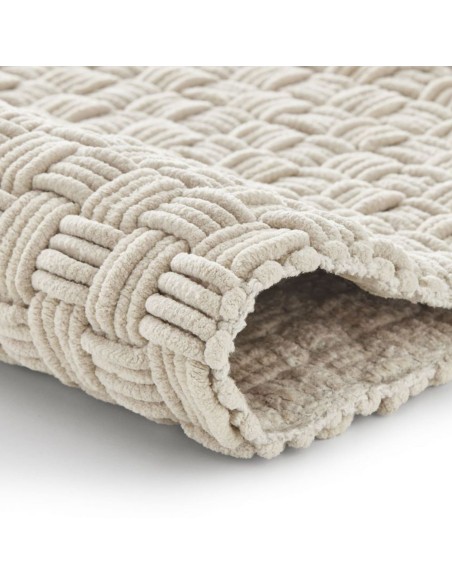 Tapis de Bain - Fait Main - Matino Beige Soie - 3 Tailles