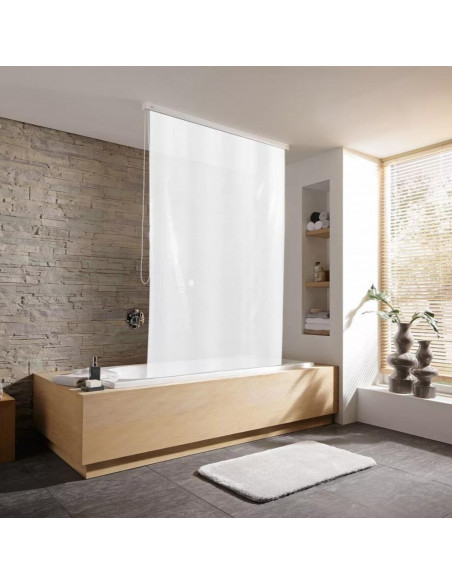 Rideau Baignoire Store - Blanc - Caisson en option