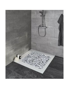 Tapis anti-dérapant pour douche carré en PVC et ventouses 2