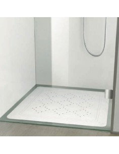 Tapis de douche XXL carré Grand format en PVC et ventouses 2