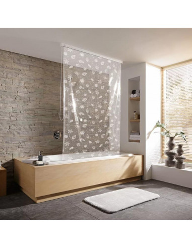 Rideau Baignoire Store - Coquillages - Caisson en option
