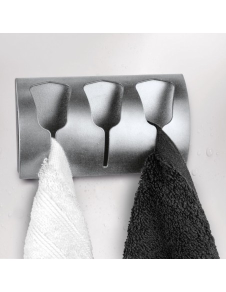 Patère Crochet Tulipe Triple- Adhésif - Inox