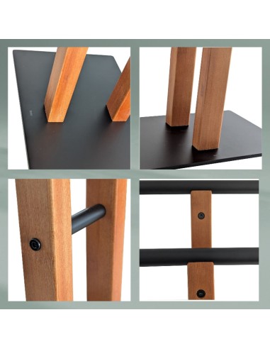 Porte Serviette double sur Pied - Amir - Bambou...