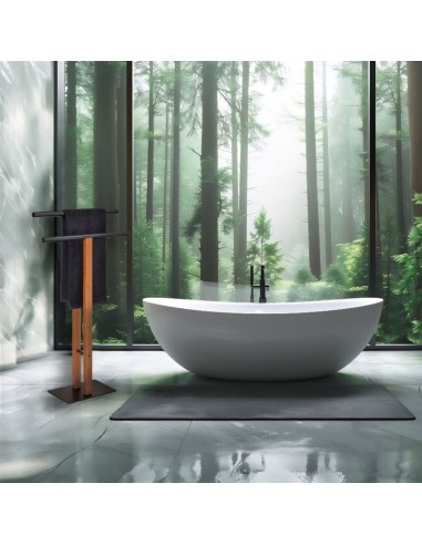 Porte Serviette double sur Pied - Amir - Bambou...