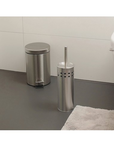 Brosse WC étroite à poser - LEO - Inox Mat