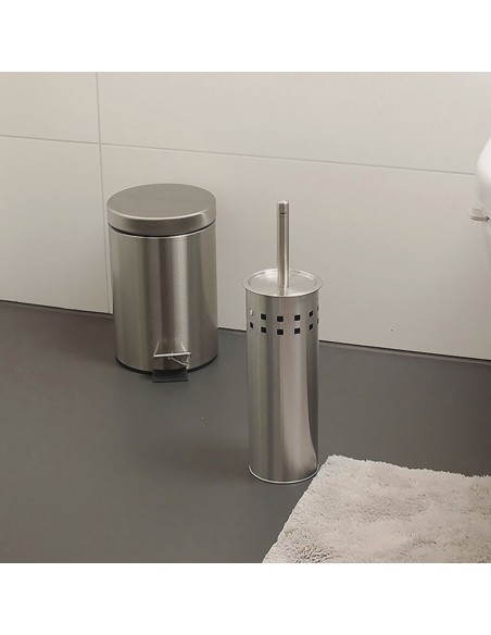Brosse WC étroite à poser - LEO - Inox Mat