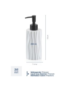distributeur de savon Mérida en soft touch blanc 3D de kela 2