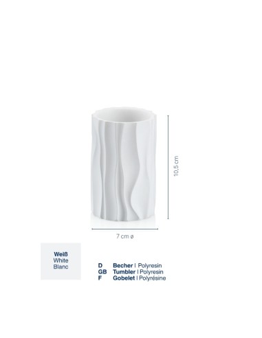 Gobelet en relief - Merida - Blanc