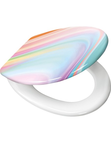 Abattant WC Vibes – Design Marbré Pastel, Fermeture Douce & Nettoyage Facile – 37 x 45 cm