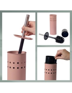 Brosse WC étroite à poser - LEO - Rose 2