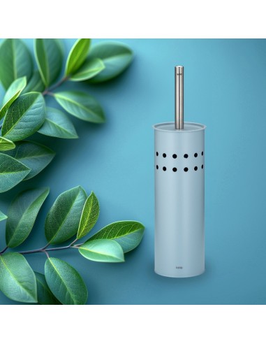Brosse WC étroite à poser - LEO - Bleu clair