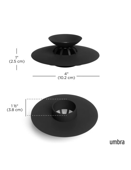 Bouchon de vidange flexible et attrape-cheveux - Flex - Noir