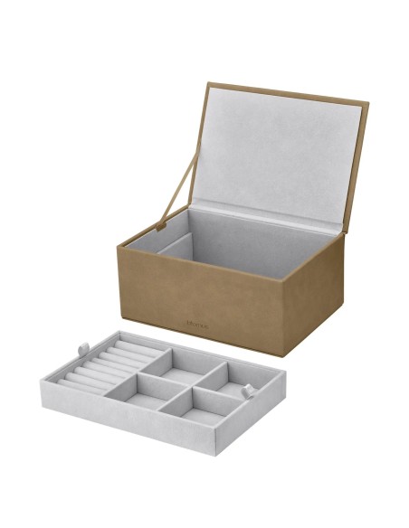 Boîte à bijoux - Sahla L en Suédine - Coloris Indian Tan - Blomus