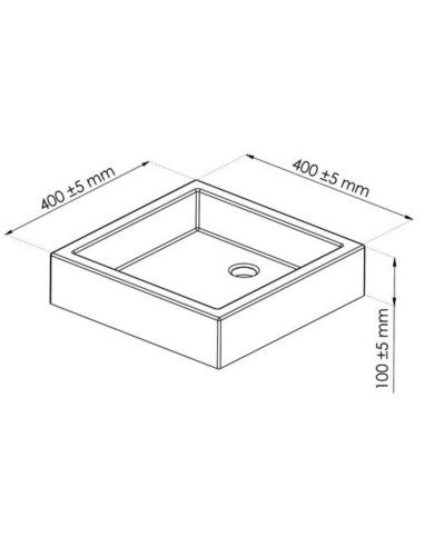 Vasque carrée à poser - TIMBRE - Gris Terrazzo...