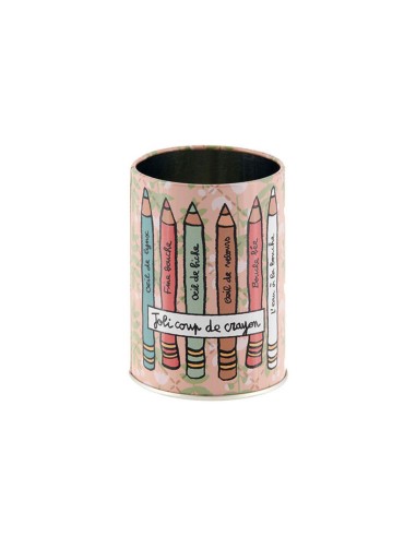 Pot à crayons de maquillage en métal "Joli coup...