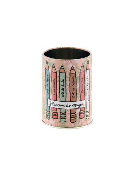 Pot à crayons de maquillage en métal "Joli coup de crayon" - Derrière la Porte