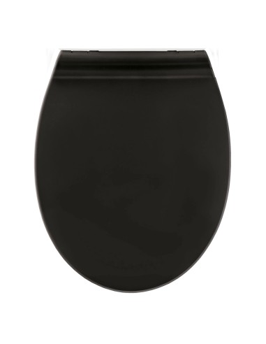 Abattant WC Alley– Noir, Fermeture Douce & Nettoyage Facile – 37 x 45 cm