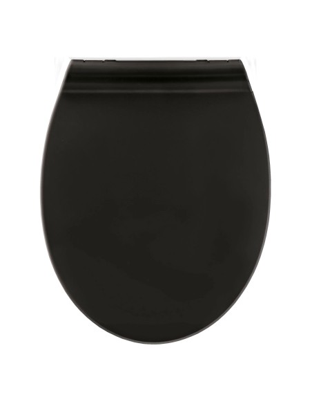 Abattant WC Alley– Noir, Fermeture Douce & Nettoyage Facile – 37 x 45 cm