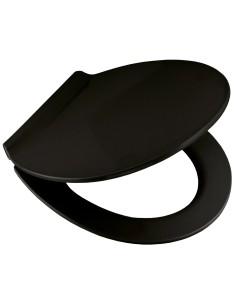 Abattant WC Alley– Noir, Fermeture Douce & Nettoyage Facile – 37 x 45 cm