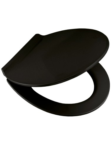 Abattant WC Alley– Noir, Fermeture Douce & Nettoyage Facile – 37 x 45 cm