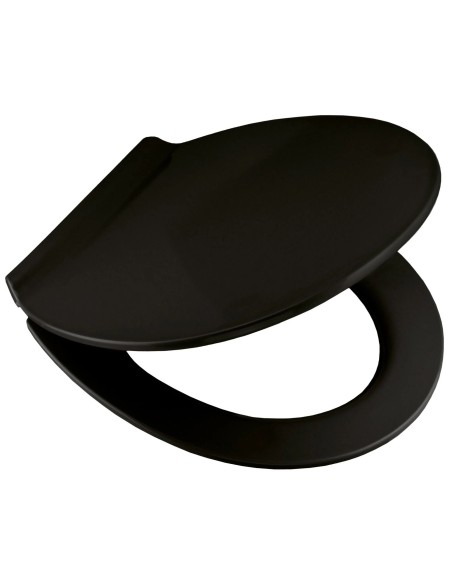Abattant WC Alley– Noir, Fermeture Douce & Nettoyage Facile – 37 x 45 cm