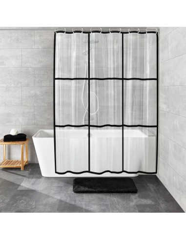 Rideau de douche Textile - Peva Brooklyn Transparent - 180x200cm