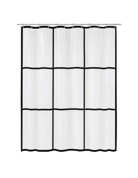 Rideau de douche Textile - Peva Brooklyn Transparent - 180x200cm