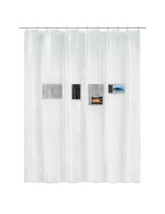 Rideau de douche - Pocket transparent- PEVA sans PVC - 180x200cm