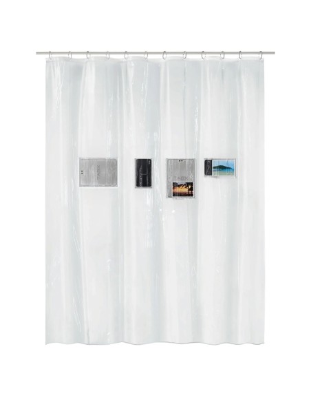Rideau de douche - Pocket transparent- PEVA sans PVC - 180x200cm