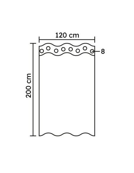Rideau de Douche textile - Classy 120x200 cm – Vague verticales grises, Polyester Recyclé