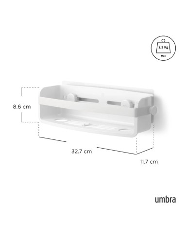 Panier Etagère Flex - Adhésif - Blanc