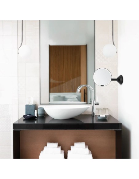 Miroir Mural Grossissant X5 à capteur - Lumineux- Noir ST3065