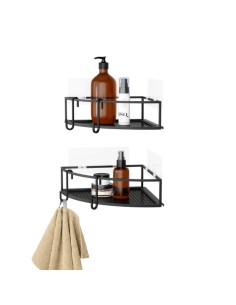 Lot de 2 panier d'angle adhésifs CUBIKO - Noir